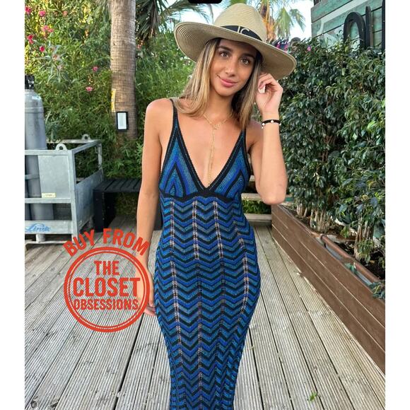 RARE!!! MANGO BLOGGER FAVE!!! Fitted Metallic Maxi Dress NWT - Picture 1 of 16